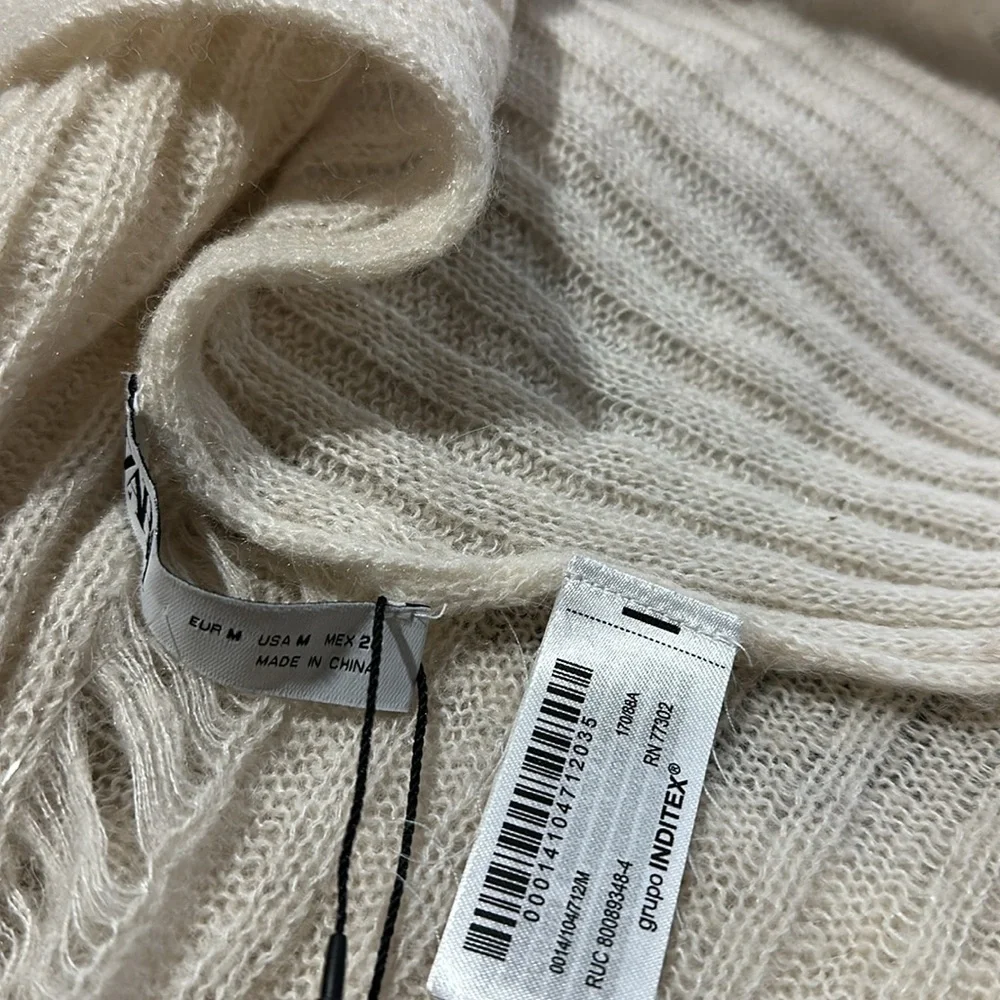 NWT ZARA RIPPED KNIT CAPE Cardigan Neck Warmer